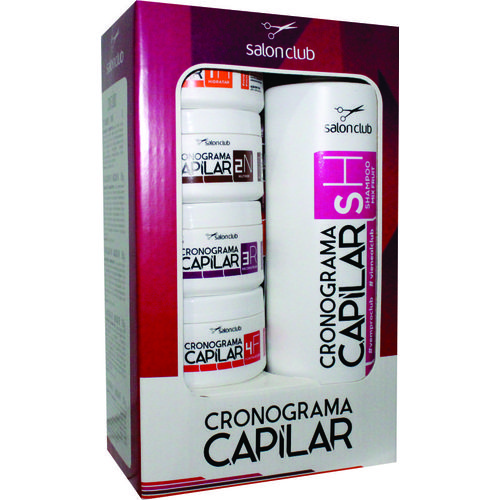 Kit Cronograma Capilar Salon Club (Shamp 1L+Hidr+Nutr+Recons+Fort)