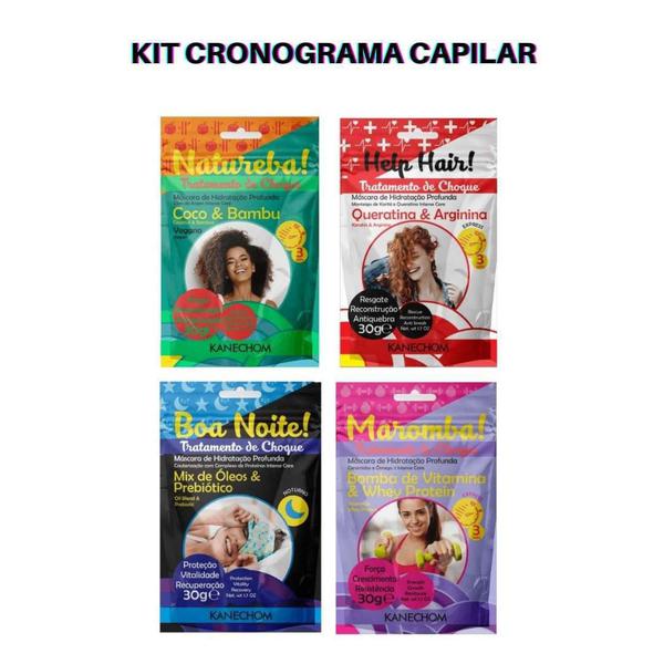 Kit Cronograma Capilar - Tratamento 4 Sachês Kanechom