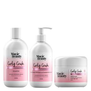 Kit Curly Crush 3B a 4C Magic Beauty - Shampoo + Máscara + Creme de Pentear Kit