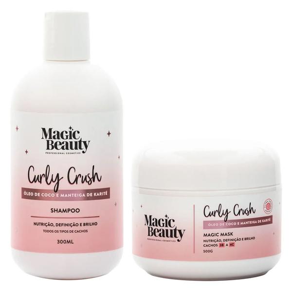 Kit Curly Crush 3B a 4C Magic Beauty - Shampoo + Máscara