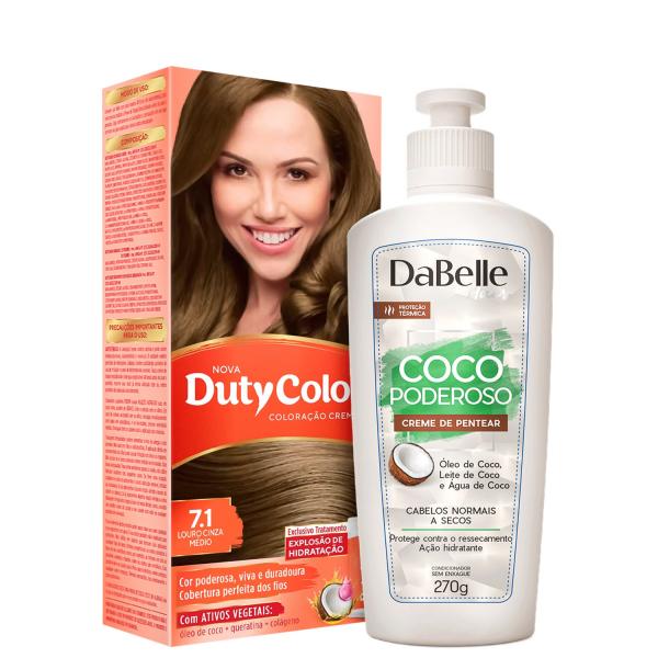 Kit DaBelle Hair DutyColor Coco Louro Cinza Médio (2 Produtos)