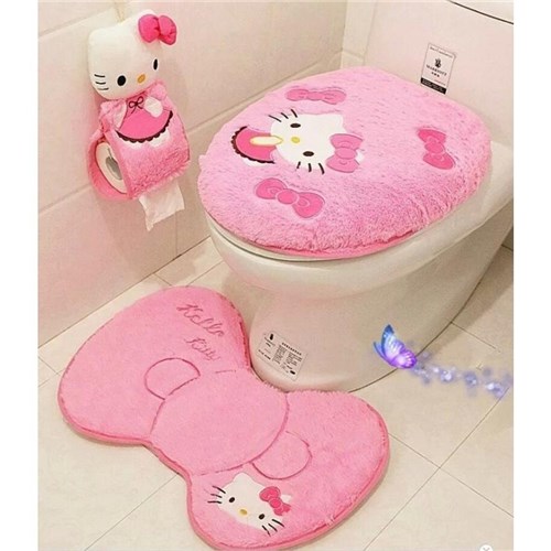 Kit de Banheiro Hello Kitty (Rosa)