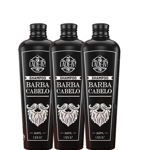 Kit de Barba Barbearia Barbeiro com 3 Shampoos para Limpar Realçar