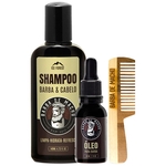 Kit Barba de Macho Shampoo Óleo + Pente Para Bigode