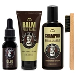 Kit Especial P/ Barba - Shampoo Balm Óleo Pente +