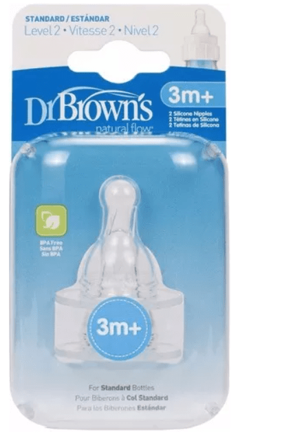 Kit de Bico Mamadeira Fase 2 Dr Browns Classic 3m+ 2 Unid.
