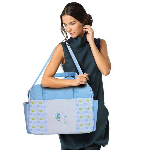Kit de Bolsa Maternidade e Frasqueira Maxi Baby Azul