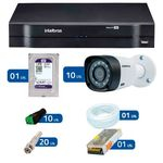 Kit de Câmeras de Segurança - DVR Intelbras 16 Ch G2 Tríbrido HDCVI + 10 Câmeras Infra VHD 3120B G2 