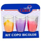 Kit De Copos Plásticos Bicolor - Santa Clara