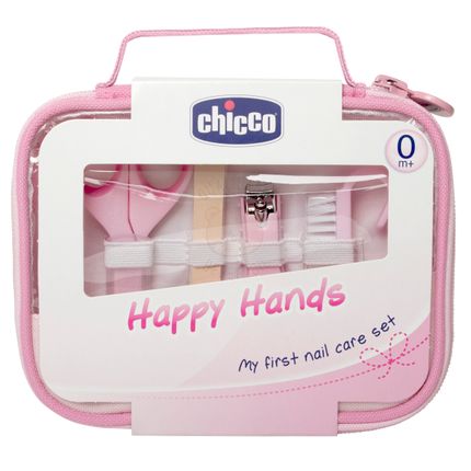 Kit de Cuidados Happy Hands com Estojo Rosa (0m+) - Chicco