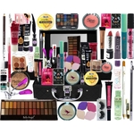 Kit de Maquiagem Maleta com Diversos Produtos de Diversas Marcas com 33 produtos