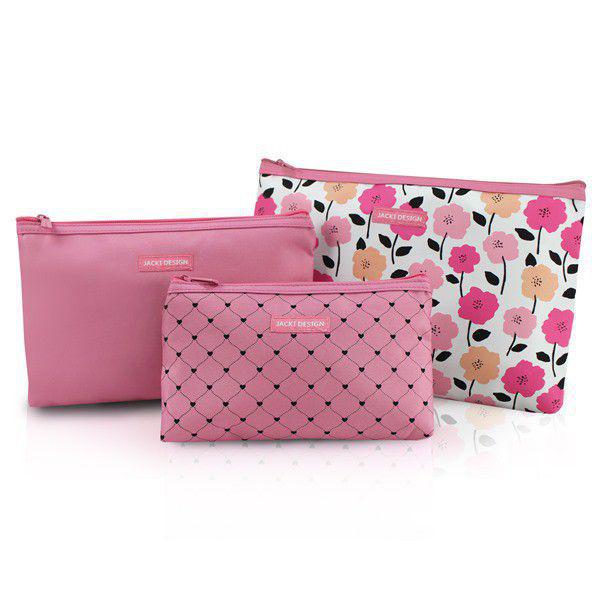 Kit de Necessaire de 3 Peças - Coleção Pink Lover - Jacki Design