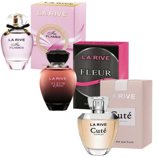 Kit de 3 Perfumes Cute, Fleur, In Flames La Rive Feminino