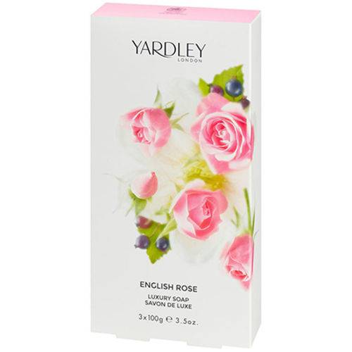 Kit de Sabonetes English Rose Luxury Soap Yardley 3x 100g