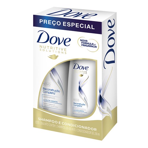 Kit de Shampoo e Condicionador Reconstrução Dove Sem Sal