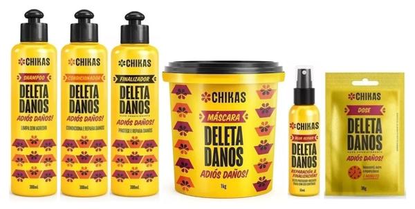 Kit Deleta Danos Shampoo + Cond. + Finalizador 300ml + Máscara 1 Kg + Blur Repair + Dose Chikas