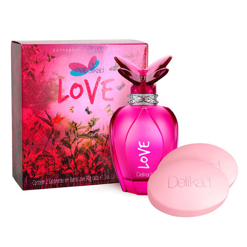 Kit Delikad Butterfly Collection Love - Deo Colônia + Sabonete