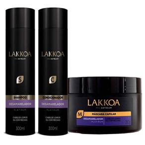Kit Desamarelador Shampoo Condicionador e Máscara - Lakkoa (3 Produtos)