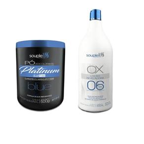 Kit Descolorante Souple Liss - Pó Platinum Blue + Ox 06