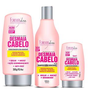Kit Desmaia Cabelo Forever Liss - Shampoo + Cond + Leave-in