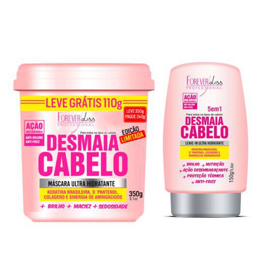 Kit Desmaia Cabelo Máscara 350g e Leave-in Forever Liss