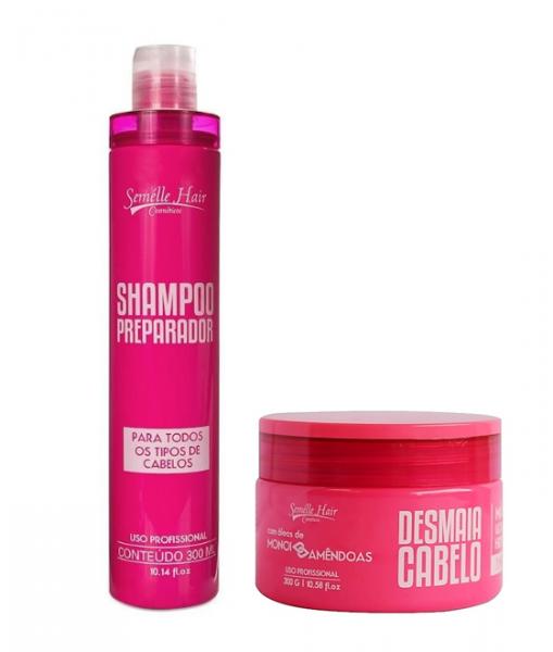 Kit Desmaia Cabelo Semélle Hair Profissional Shampoo + Máscara 300g