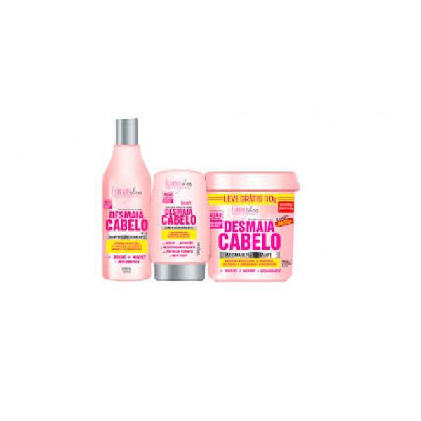 Kit Desmaia Cabelos Forever Liss Shampoo 500ml, Máscara 350g e Leave-in 150g