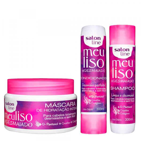 Kit Desmaiado Meu Liso Salon Line Máscara 300g, Shampoo e Condicionador 300ml - Salon Line Professional