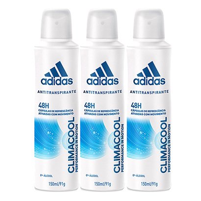Kit Desodorante Adidas Climacool Aerosol Feminino 150ml 3 Unidades