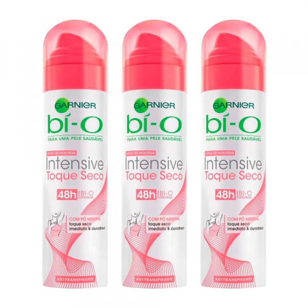Kit Desodorante Aerosol Bi-o Intensive Toque Seco Feminino 150ml 3 Unidades