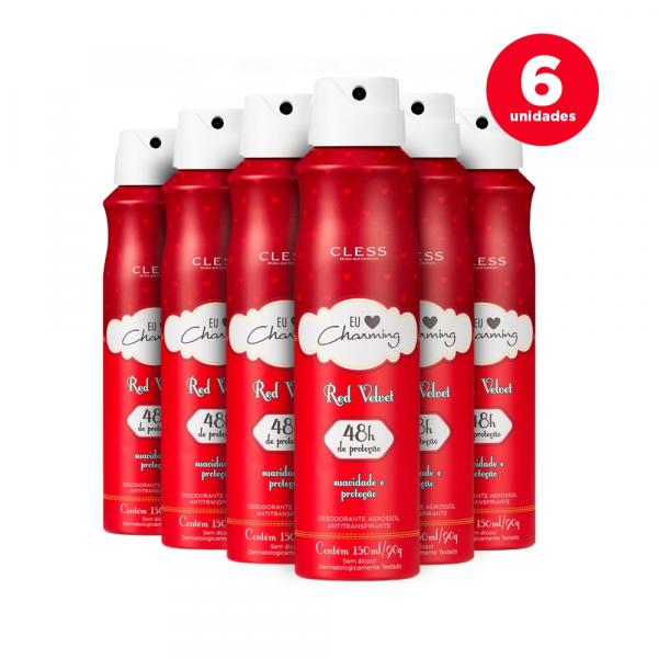 Kit Desodorante Aerosol Charming 150Ml Red Velvet C/6 Unid