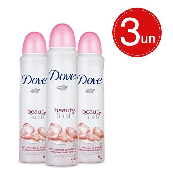 Kit Desodorante Aerosol Dove Beauty Finish 89g/150ml 3 Unidades