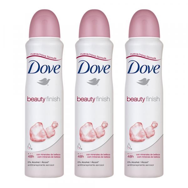 Kit Desodorante Aerosol Dove Beauty Finish Feminino 100g 3 Unidades