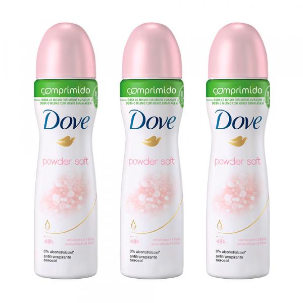 Kit Desodorante Aerosol Dove Comprimido Powder 54g 3 Unidades