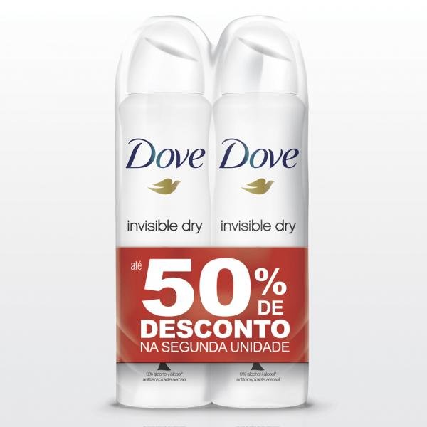 Kit Desodorante Aerosol Dove Invisble Dry 89g 2 Unidades