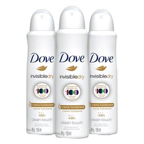 Kit 3 Desodorante Aerosol Dove Invisible Dry Feminino 150ml