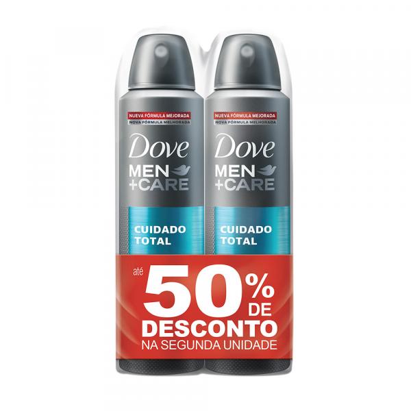 Kit 2 Desodorante Aerosol Dove Men Care Cuidado Total 90g