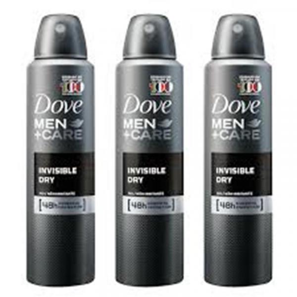 Kit 3 Desodorante Aerosol Dove Men Invisible Dry 150ml