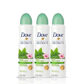 Kit Desodorante Aerosol Feminino Dove Ritual Energizante Matcha 89g 3 Unidades
