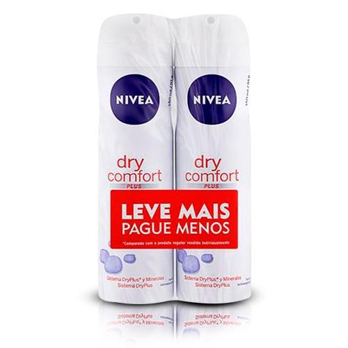 Kit Desodorante Aerosol Feminino Nivea Dry Comfort 150ml 2 Unidades