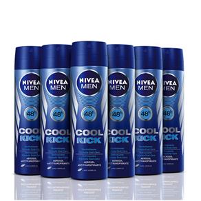 Kit Desodorante Nivea Aerosol Aqua Cool Masculino - 90ml 6 Unidades - Kit