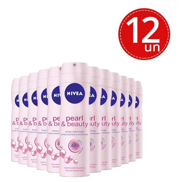 Kit Desodorante Aerosol Nivea Pearl Beauty 150ml - 12 Unidades - Nívea