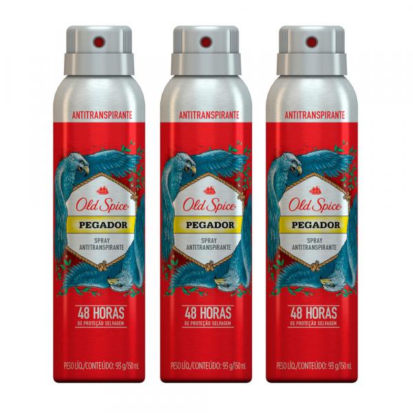 Kit Desodorante Aerosol Old Spice Antitranspirante Pegador 93g 3 Unidades