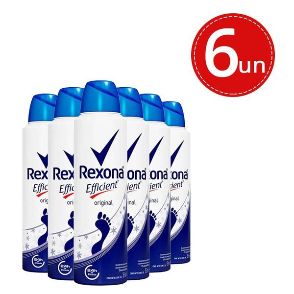 Kit Desodorante Aerosol para Pés Rexona Efficient 153ml/88g - 6 Unidades