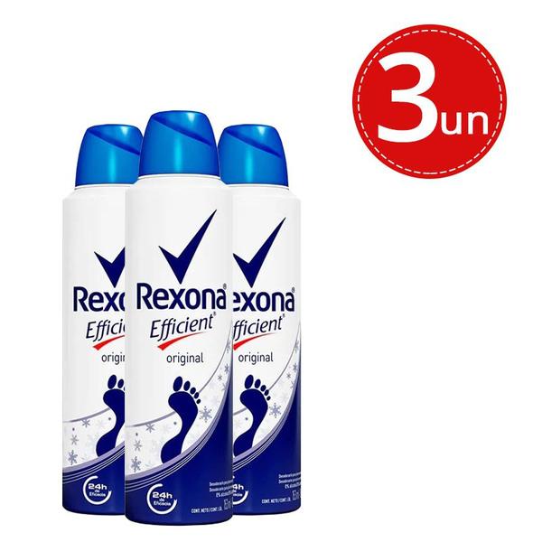 Kit Desodorante Aerosol para Pés Rexona Efficient 153ml/88g - 3 Unidades