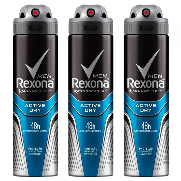 Kit Desodorante Aerosol Rexona AP Active 150ml 3 Unidades - REXONA