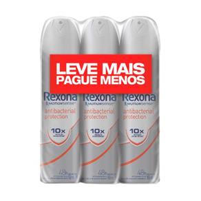 Kit Desodorante Aerosol Rexona Bacterial Protection Feminino 3 Unidades