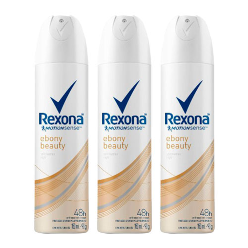 Kit Desodorante Aerosol Rexona Feminino Ebony Beauty 90g 3 Unidades