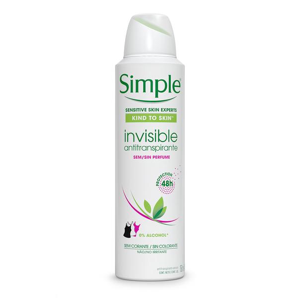 Kit Desodorante Aerosol Simple Invisible + Sabonete Facial Simple Cremoso 50ml