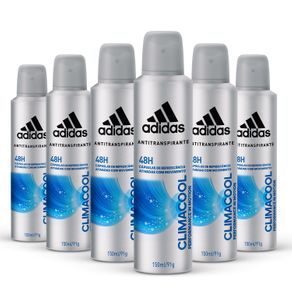 Kit Desodorante Aerossol Adidas Climacool Masculino com 6 Unidades